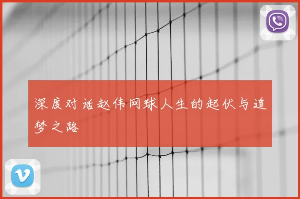 深度对话赵伟网球人生的起伏与追梦之路